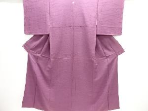 未使用品　疋田に花模様織り出し一つ紋色無地着物